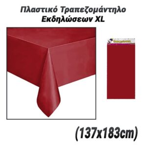 Πλαστικό Τραπεζομάντηλο Εκδηλώσεων XL (137x183cm) Κόκκινο